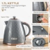 Afbeelding van HOMCOM Waterkoker en Broodrooster Set Kunststof en Staal Grijs 24,2L x 19,5B x 23,4H cm