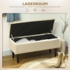 Afbeelding van HOMCOM Opbergzitbank met opklapbaar deksel, fluweel, crème, 95 x 38 x 45 cm