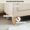 Afbeelding van HOMCOM Polsterbank met Chenille, Armleuning en 2 Kussens, Houten Frame, Beige 115 x 44 x 58 cm