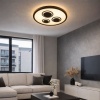 Afbeelding van Zwarte LED plafondlamp met achtergrondverlichting, 22W, 3000lm, 42,3 x 3,7 cm