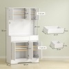 Afbeelding van HOMCOM Keukenopbergkast - Spaanplaat, MDF - 100L x 38B x 180H cm - Wit