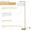 Afbeelding van HOMCOM vloerlamp E27 fitting voor woonkamer, slaapkamer of kantoor, metaal en linnen, goud/wit 153 c