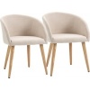 Afbeelding van HOMCOM Eetstoel Polyester, Metaal 56L x 55B x 74H cm Beige