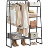 Afbeelding van Furnstar Kledingrek - Wasrek met 5 Planken - Zwart Metalen Frame - 40 x 101,7 x 153,3 cm