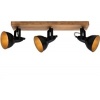 Afbeelding van BRILONER Barnim - Opbouwspot - Plafondlamp met houten en metalen spots - Zwart en goud