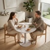 Afbeelding van HOMCOM Eettafel van Staal - 60x60x72 cm - Beige