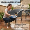 Afbeelding van Outsunny 4-delige ergonomische tuinstoelen met armleuning 120 kg donkergrijs