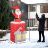 Afbeelding van Outsunny Opblaasbare Kerstman 80L x 90B x 210H cm Meerkleurig van Polyester