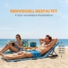 Afbeelding van Outsunny Set van 2 verstelbare strandstoelen met kussen en opbergtas, blauw + groen + wit