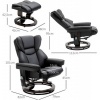 Afbeelding van HOMCOM Relaxfauteuil met voetensteun - Kunstleer, staal - Zwart