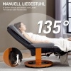 Afbeelding van HOMCOM Relaxstoel van kunstleer, hout 78L x 88B x 103H cm Donkergrijs