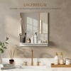 Afbeelding van HOMCOM Badspiegel 50 x 60 cm met Rek, Wandspiegel voor Badkamer en Hal, Wit