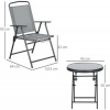 Afbeelding van Outsunny Bistroset voor buiten Metaal, gaasstof 53,5L x 64B x 93H cm Lichtgrijs
