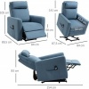 Afbeelding van HOMCOM Relaxfauteuil met Sta-op functie en Afstandsbediening - Blauw