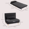 Afbeelding van HOMCOM - Scandinavische Loungestoel - Zwart - Verstelbare Rugleuning