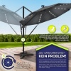 Afbeelding van tillvex® Premium aluminium parasol 330 cm met afdekking, windbescherming en 360° draaibaar