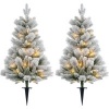 Afbeelding van HOMCOM Kunststof Kerstboom Groen/Wit 55L x 55B x 107H cm