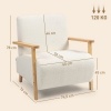 Afbeelding van HOMCOM Eenpersoonsstoel van polyester en schuim - 76L x 74,5B x 78H cm - Crèmewit