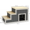 Afbeelding van PawHut Huisdiertrap met kleine hondenhuis binnenin D06-197V00
