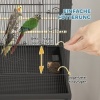 Afbeelding van PawHut vogelkooi met lade, voederbak en plank - zwart