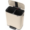 Afbeelding van Brabantia Bo Prullenbak - 2 x 30 liter - Afvalscheiding - Zacht Beige