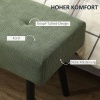 Afbeelding van HOMCOM Voetenbank van Polyester en Staal - Groen 100x36x45 cm