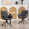 Afbeelding van HOMCOM Eetkamerstoel Donkergrijs Polyester en Metaal 67x64x87 cm