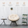 Afbeelding van Outsunny Papasansessel van Polyester en PE-Rattan - Beige - 87 x 97 x 86 cm