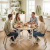 Afbeelding van HOMCOM Inklapbare Eettafel - Spaanplaat en Staal - 80x80x6 cm - Natuurlijke Houtlook