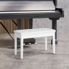Afbeelding van HOMCOM Pianobank van Gummihout, Kunstleer - 76L x 36B x 50H cm - Wit