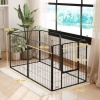 Afbeelding van PawHut 80 cm Hoge Welpenren, 6-delig, met Deur, voor Kleine tot Middelgrote Honden, Zwart