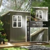 Afbeelding van Outsunny Tuinhuis van staal 211L x 133B x 190H cm - Donkergrijs