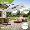 Afbeelding van tillvex® Rechthoekige Aluminium Parasol Ø 330 cm met Afdekking en Windscherm