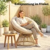 Afbeelding van Outsunny Draaibare Rotanstoel - Crèmewit, 93L x 81B x 87H cm, Staal en PE-rotan