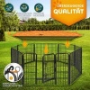 Afbeelding van TRESKO® Opvouwbare hondenloopstal 80 cm met dak en aardankers - 8-delig, eenvoudig te monteren