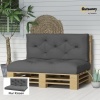 Afbeelding van Outsunny 2-zits palettenkussen 120x80x12cm, waterafstotend, donkergrijs tuinbankkussen