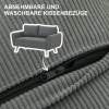 Afbeelding van HOMCOM 2-zitsbank van polyester en schuim - 145L x 75B x 78H cm - Donkergrijs