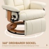 Afbeelding van HOMCOM Relaxstoel Kunstleer, Houtcomposiet - 78L x 88B x 103H cm - Crèmewit