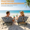 Afbeelding van Outsunny Set van 2 verstelbare strandmatten met hoofdkussen en opbergtas, donkergrijs