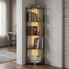 Afbeelding van HOMCOM Boekenplank - Spaanplaat, Staal - 32L x 32B x 147H cm - Rustiek Bruin
