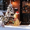 Afbeelding van Outsunny Verlichte Kerstdecoratie van Staal en Polyester, 64x20x70 cm, Geel
