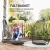 Afbeelding van Outsunny Hangstoel, polyrotan, schommel met kussen, opvouwbaar, donkergrijs, voor binnen en buiten