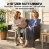 Afbeelding van Outsunny Rattan 2-zitsbank - PE-rattan, staal - 115L x 63B x 85H cm - Khaki