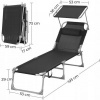 Afbeelding van Opklapbare Ligstoel voor Tuin, Balkon, Strand en Camping - 150 kg