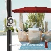 Afbeelding van Outsunny Dubbelzijdige Parasol - Polyester, Metaal - Wijnrood 150L x 295B x 170-214H cm