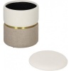 Afbeelding van HOMCOM Zithocker van polyester Ø36 x 44H cm - Crème wit