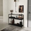 Afbeelding van HOMCOM console tafel - gehard glas - staal - spaanplaat - zwart