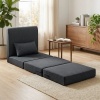 Afbeelding van HOMCOM Vloerstoel van polyester en schuim - 80L x 75B x 74H cm - Donkergrijs