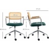 Afbeelding van HOMCOM Bureaustoel van Polyester en Staal, Groen, 60L x 57B x 86-94H cm