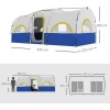 Afbeelding van Outsunny Campingtent Oxfordstof, Fiberglas - 435L x 251B x 195H cm - Donkerblauw + Wit